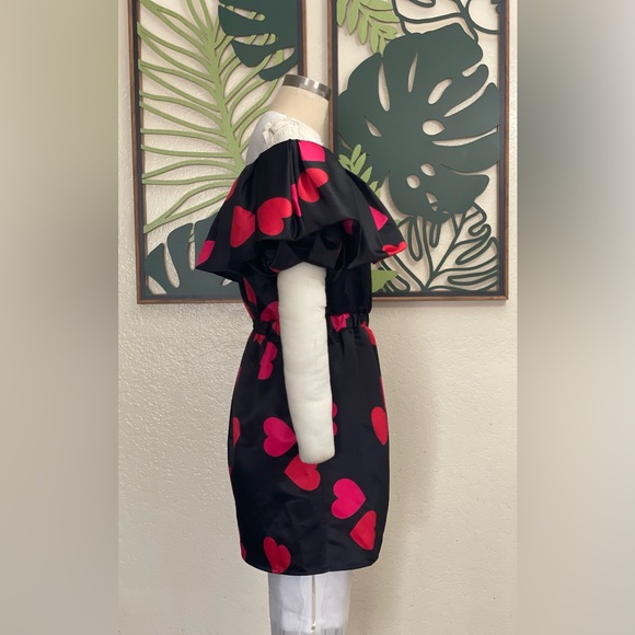 Flounce London puff sleeve Bardot satin mini dress - Picture 5 of 9